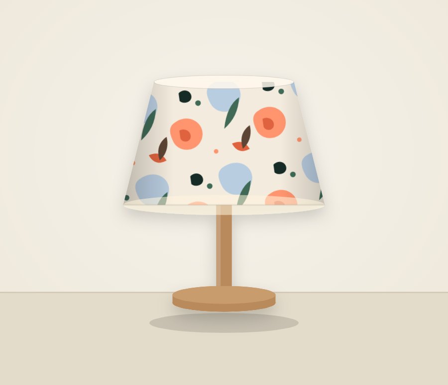 Illustration of a printed table lamp in the same design